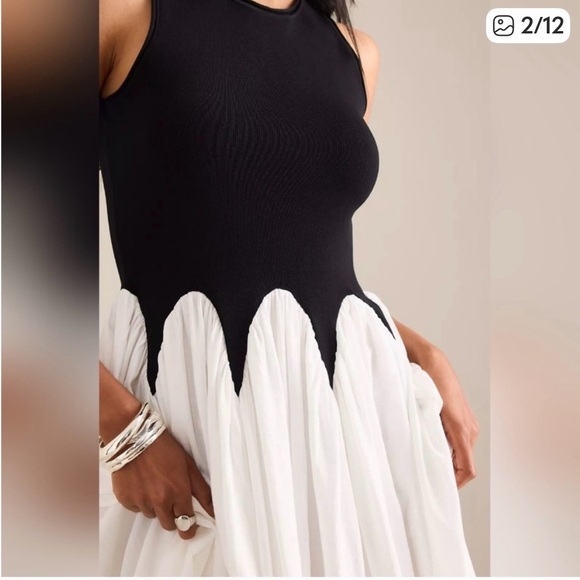 NWT Siempre x Anthropologie - Black and White Midi Dress - Picture 6 of 15